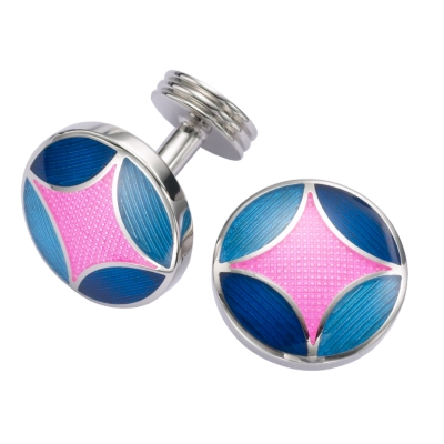 Fuchsia Multi Cushion Enamel Cufflinks