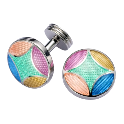 Charles Tyrwhitt Pastel Multi Cushion Enamel Cufflinks