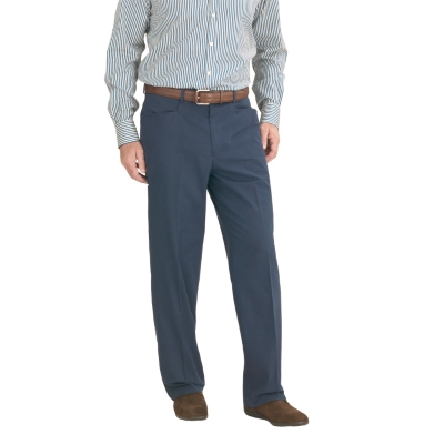 Navy Smart Cotton Trousers