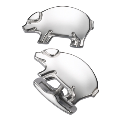 Sterling Silver Pig Cufflinks