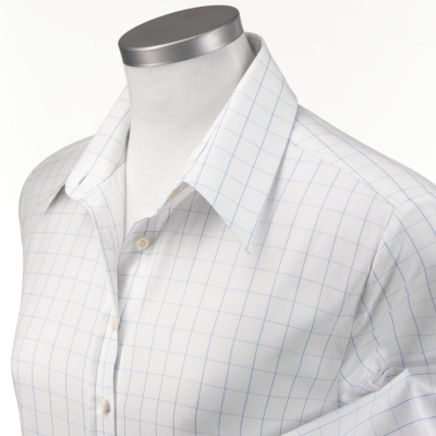 Charles Tyrwhitt Sky Check Sea Island Quality Tailored Shirt