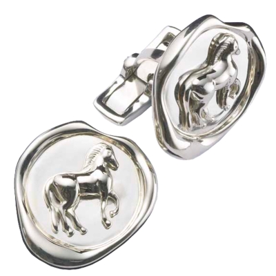 Sterling Silver Horse Seal Cufflink