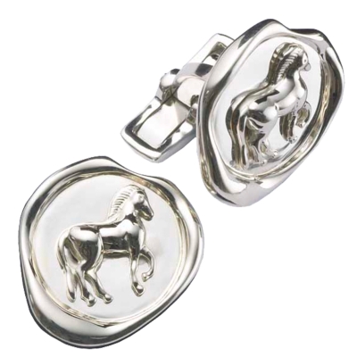 Sterling Silver Horse Seal Cufflink