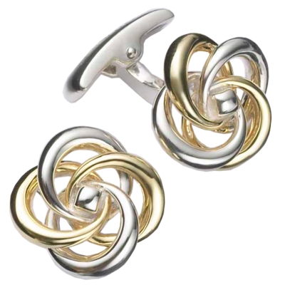 Sterling Silver Gilt & Silver Rings Cufflink