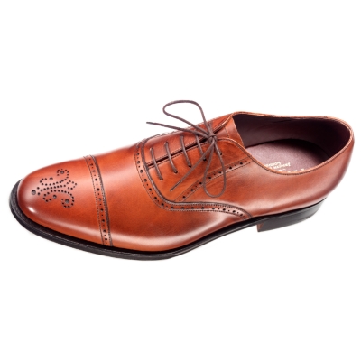 Charles Tyrwhitt Conker Brown Calf Leather Oxford Semi-Brogues