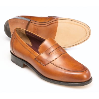Charles Tyrwhitt Cedar Brown Polished Calf Leather Classic Loafers