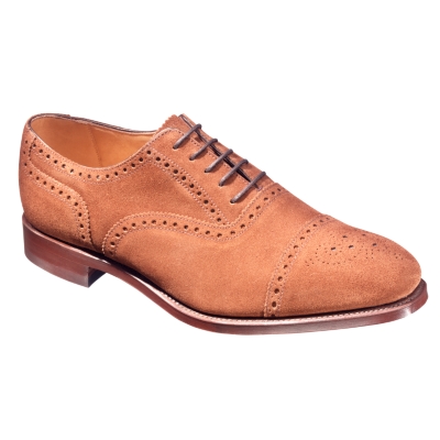 brown suede semi brogue shoes