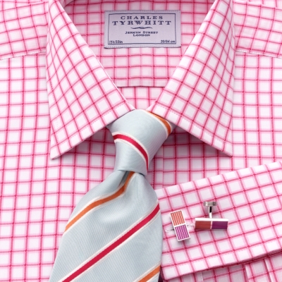 Charles Tyrwhitt Lester Pink Check Shirt