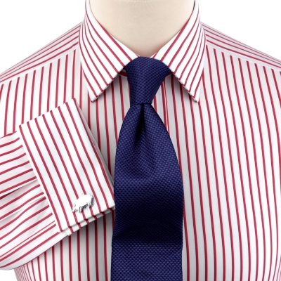 Charles Tyrwhitt Ralph Red Satin Stripe Slim Fit shirt