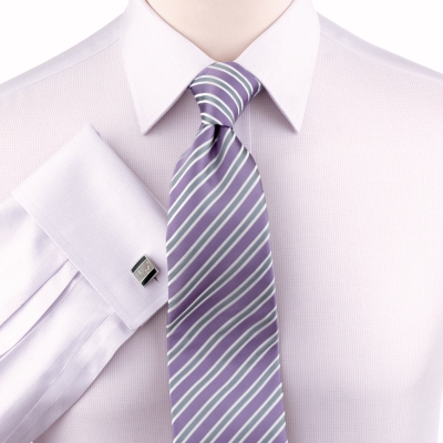 Tristan Lilac Micro Check Non-iron Slim Fit Shirt