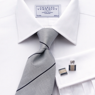 Charles Tyrwhitt Samuel White Herringbone Classic Shirt