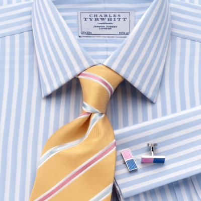 Charles Tyrwhitt Barnes Sky Bengal Classic Shirt