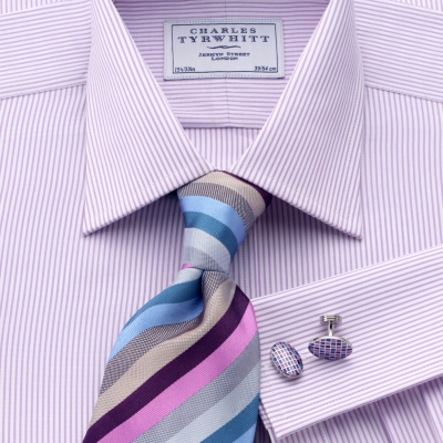 Charles Tyrwhitt Taylor Lilac Fine Bengal Classic Shirt