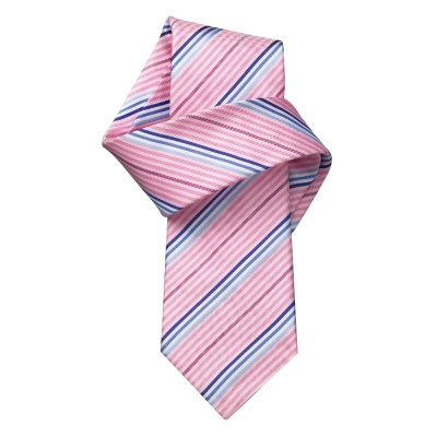 Charles Tyrwhitt Bernard Pink Stripe Handmade Woven Tie