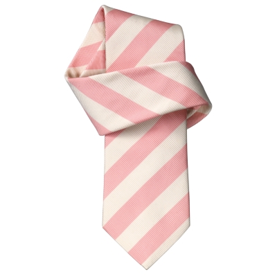 Charles Tyrwhitt Gibson Pink Stripe Mogador Handmade Woven Tie