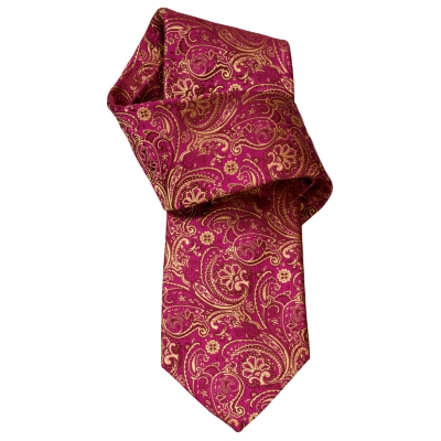Charles Tyrwhitt Hayward Magenta Paisley Handmade Woven Tie
