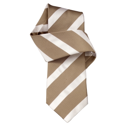 Charles Tyrwhitt Jefferson Tan Satin Stripe Handmade Woven Tie