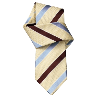 Charles Tyrwhitt Lionel Pale Gold Stripe Grenadine Woven Tie