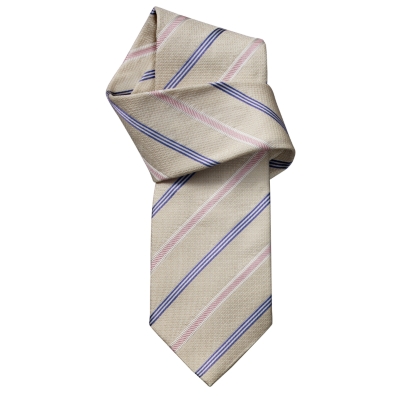 Charles Tyrwhitt Oliver Tan Stripe Grenadine Woven Tie