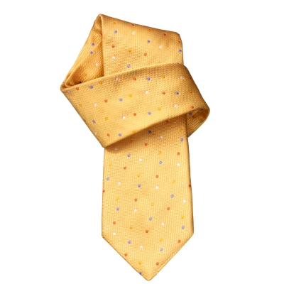 Charles Tyrwhitt Peter Gold Spot Handmade Woven Tie