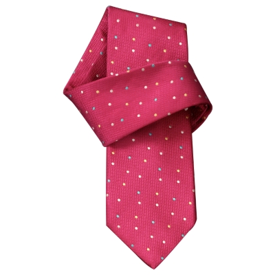 Charles Tyrwhitt Peter Magenta Spot Handmade Woven Tie