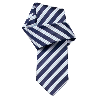 Charles Tyrwhitt Toby Navy Seersucker Stripe Handmade Woven Tie