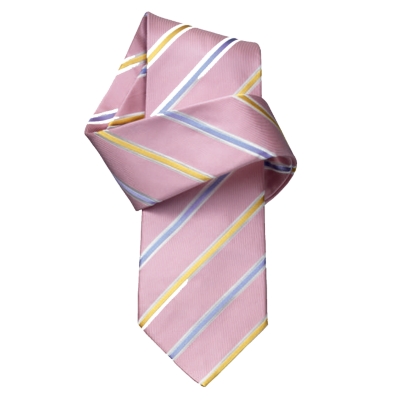 Charles Tyrwhitt Walter Pink Stripe Handmade Woven Tie