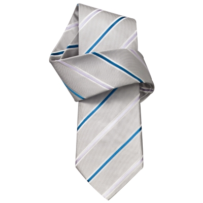 Charles Tyrwhitt Walter Silver Stripe Handmade Woven Tie