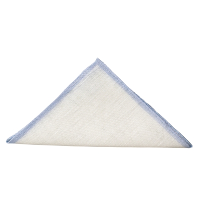 Blue edged Linen Handkerchief