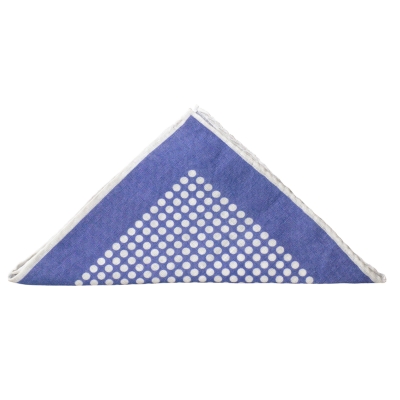 Blue Spot Linen Handkerchief