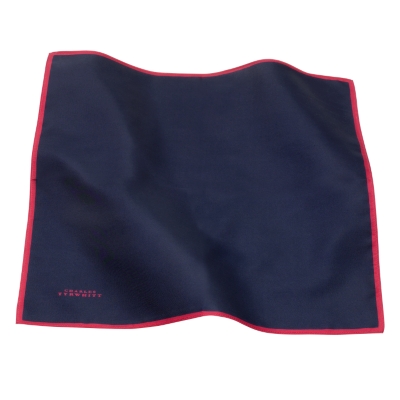 Charles Tyrwhitt Navy Silk Handkerchief with Pink Trim