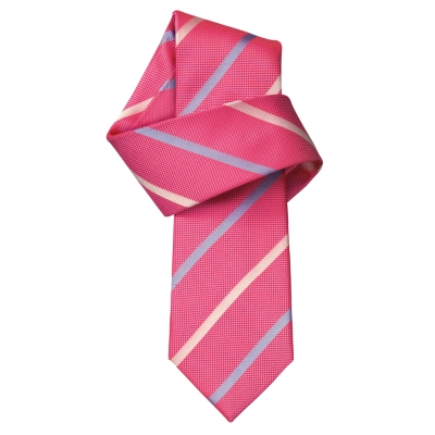 Charles Tyrwhitt Dean Hot Pink Oxford Stripe Woven Skinny Tie