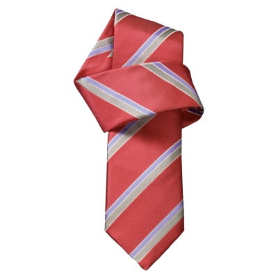 Charles Tyrwhitt Maxwell Crimson Stripe Woven Skinny Tie