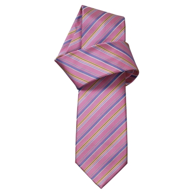 Charles Tyrwhitt Morton Pink Stripe Handmade Woven Skinny Tie