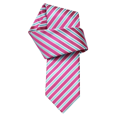 Charles Tyrwhitt Palmer Magenta Satin Stripe Handmade Woven