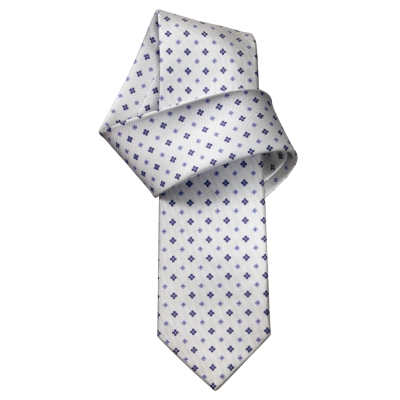 Charles Tyrwhitt Scott Silver Floral Motif Woven Skinny Tie