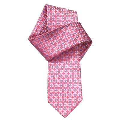 Charles Tyrwhitt Tom Pink Motif Handmade Woven Skinny Tie