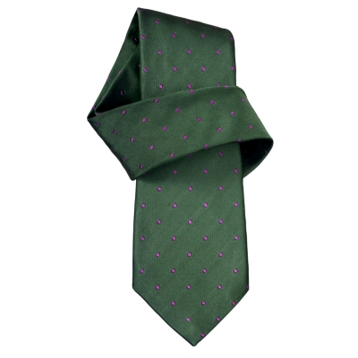 Charles Tyrwhitt Jacob Dark Green Satin Spot Seven-Fold Tie
