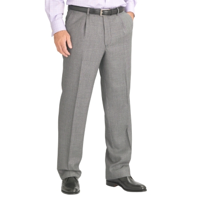 Grey Birdseye English Suit Trousers