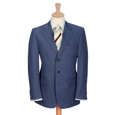 Mid Blue Cotton Suit Jacket