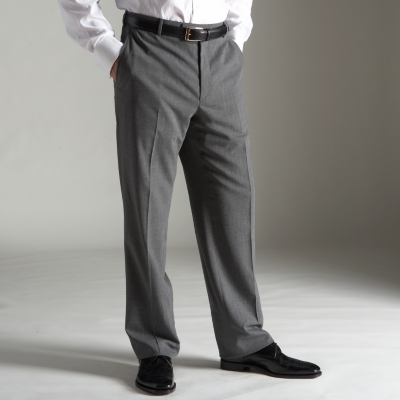 Charcoal Italian Wool Travel Suit Trousers
