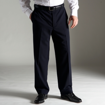 Navy Italian Wool Travel Suit Trousers