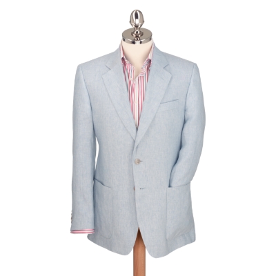 Sky Blue Linen Suit Jacket