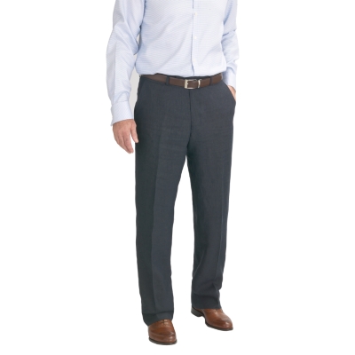 Navy Linen Suit Trousers