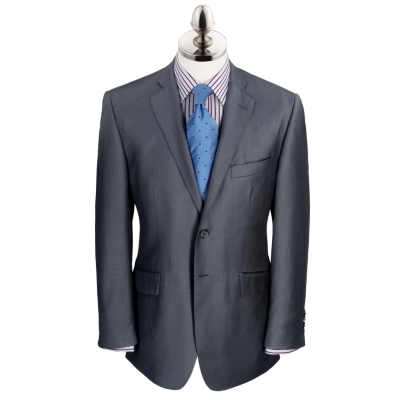 Charles Tyrwhitt Navy Sharkskin High Yarn Count Suit Jacket