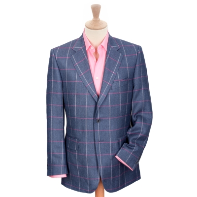 Charles Tyrwhitt Blue check Wool, Silk 